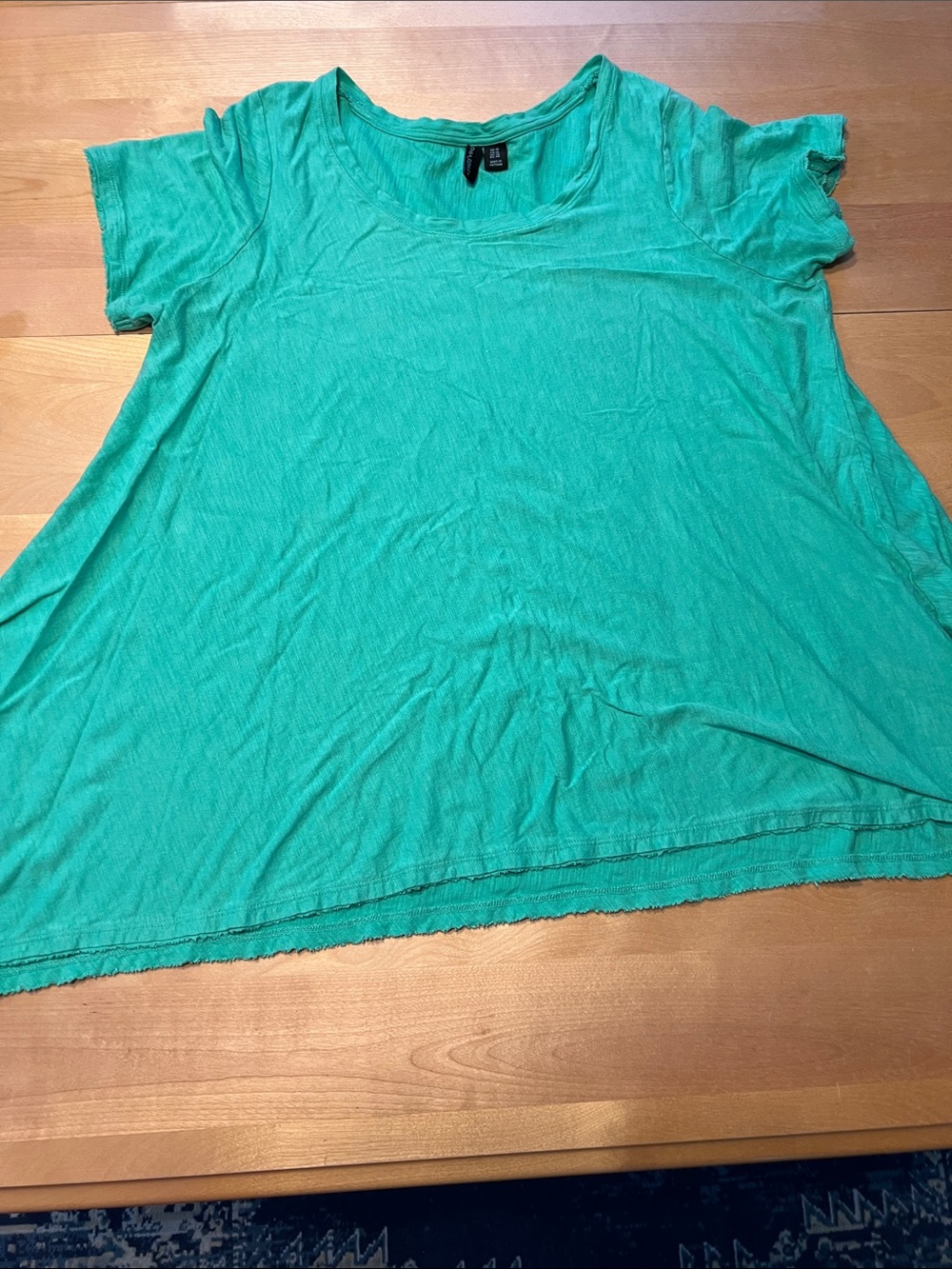 Cynthia Rowley 1X mint green cotton modal high low shirt